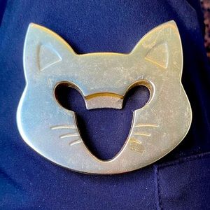 Gold cat and mouse bottle opener